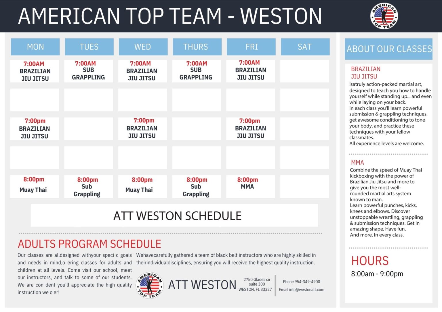 att-schedule - American Top Team